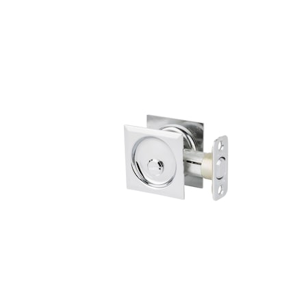 Kwikset Square Privacy Pocket Door Lock Bright Chrome Finish 335SQT-26